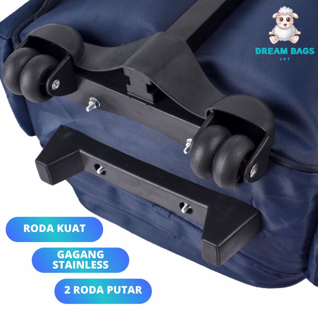 Tas Troli Anak Laki Laki Sekolah SD Tas Koper Dorong Anak Cowok DREAM BAGS DB-631C Import