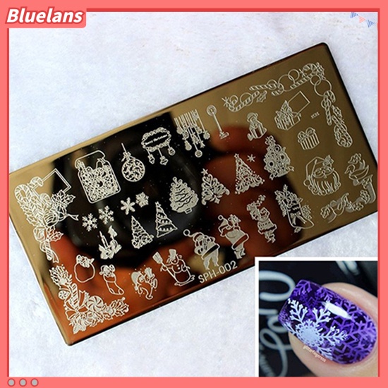 Plat Template Stempel Nail Art Motif Natal Untuk Manicure