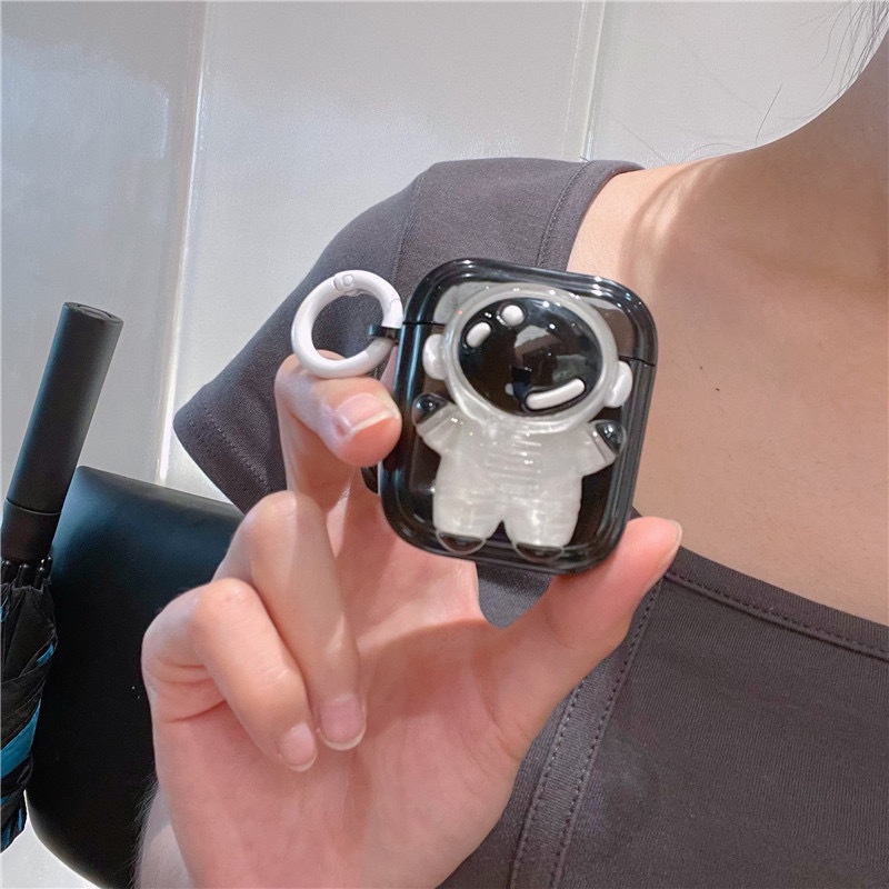 Casing Cover Silikon Astronot DIY Kompatibel Untuk Apple Airpods Pro1 2 3 Wirless Bluetooth Earphone Cases Compatible Untuk Air Pods Pro Aksesoris Pelindung