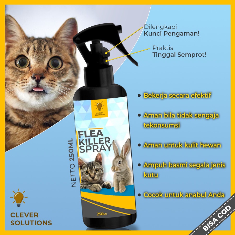 Flea Killer Spray FLEA KILLER REMOVER Obat Anti Kutu Kucing Kelinci Anabul Pembasmi Kutu Kucing Aman Ampuh Anti Flea