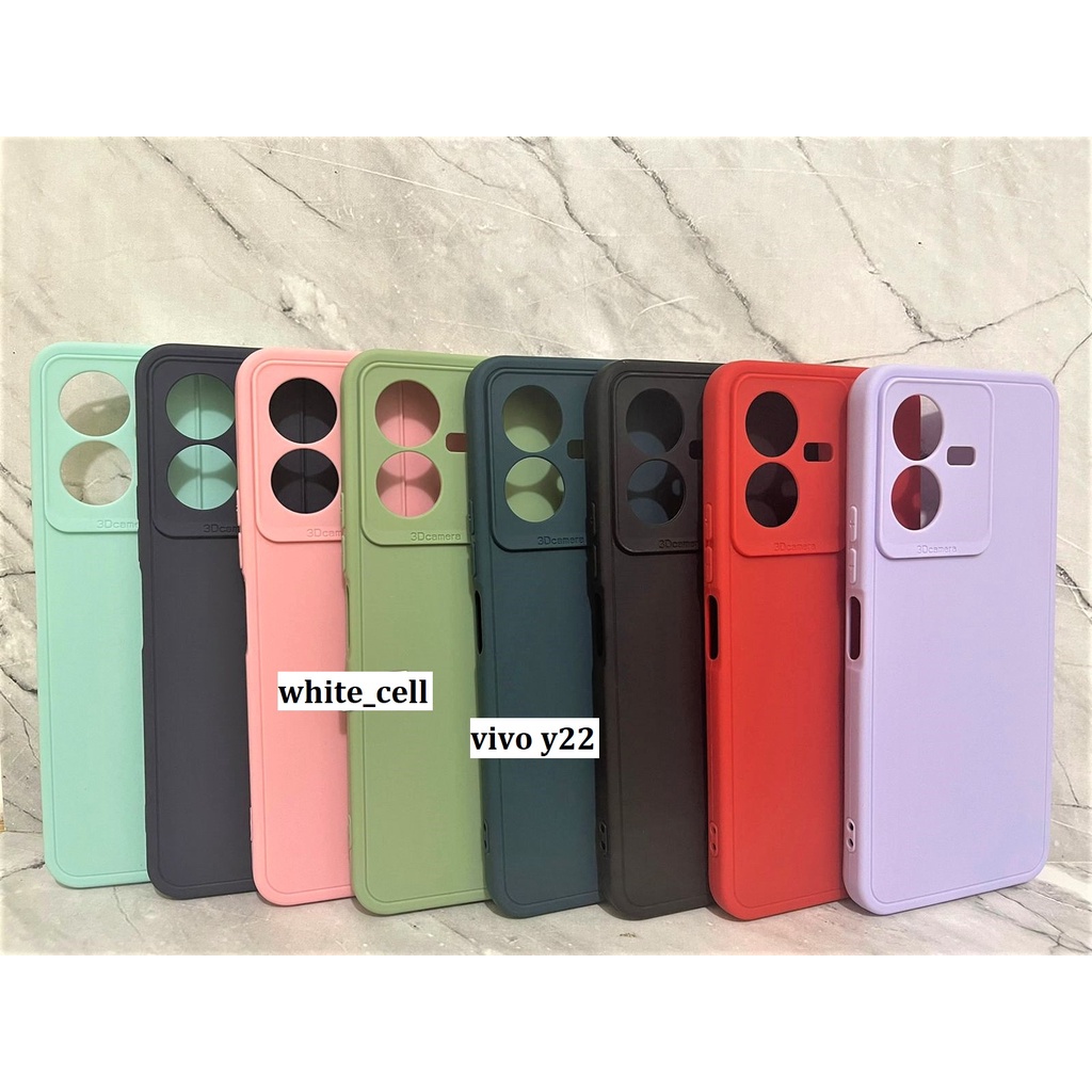 Vivo Y22 Soft Case Candy Proctector 3D Camera Silicon Warna Premium White_Cell