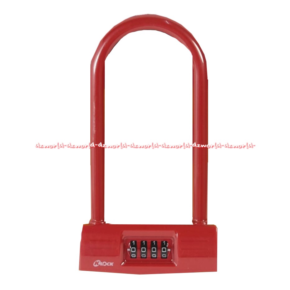 K-Lock Gembok Kombinasi Kunci U 30cm Hitam Merah Alat Pengunci Motor Sepeda Gembok Ikat Ke Tiang dengan Nomer Klock K Lock U Key Combination Padlock Rantai Tiang