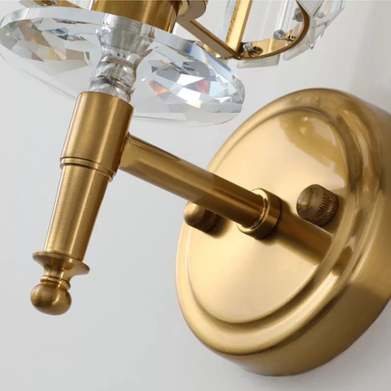 Lampu Dinding Hias Rumah Mewah Gold Glass Crystal Sconce Wall Lamp