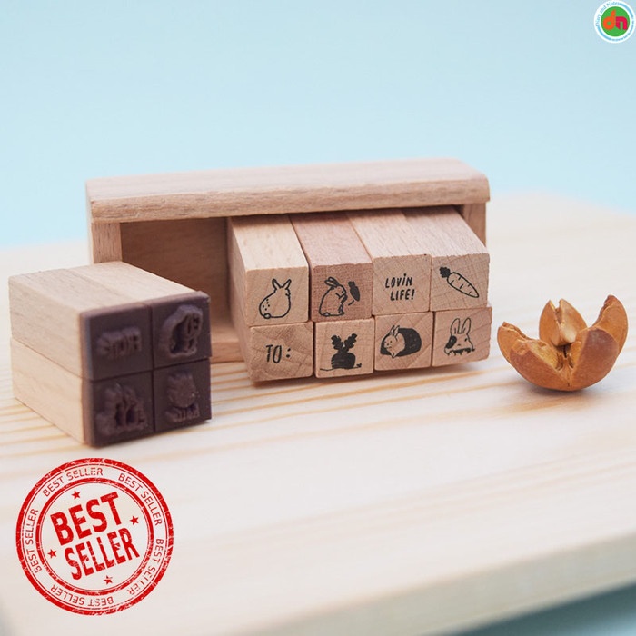 

Gaya Stempel Dekorasi Kayu Cute Mini Wood Stamp Set 12Pc Aneka Motif Bagus Bagus