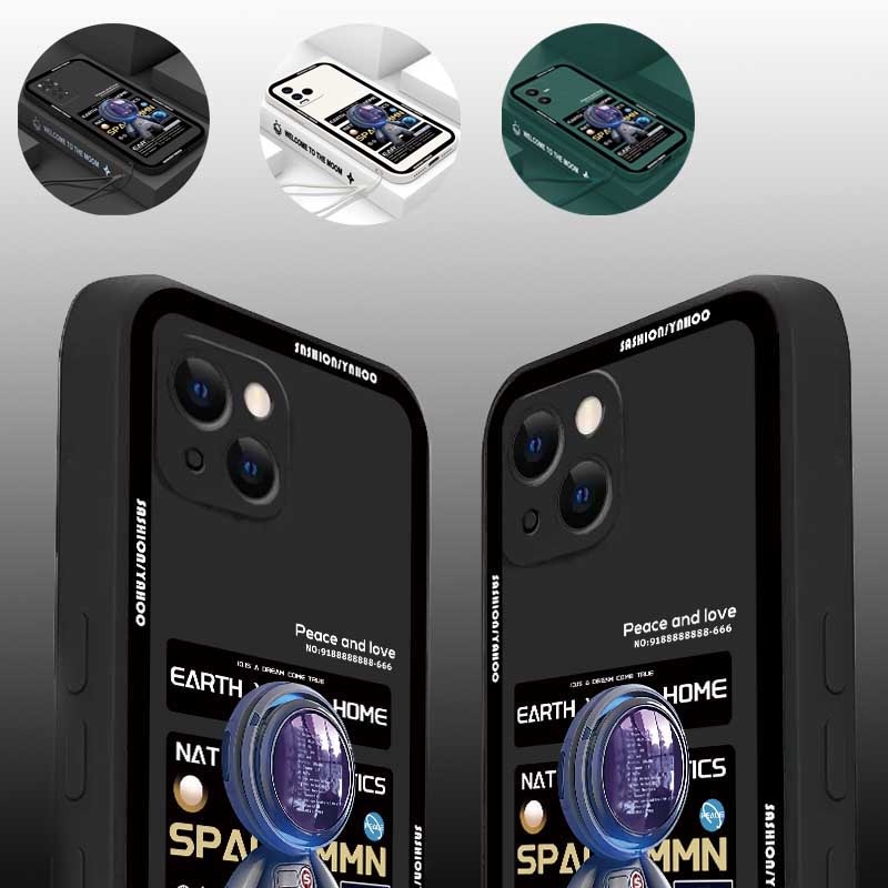 Soft Case Silikon Motif Astronot Dengan NFC Lanyar Untuk Redmi Note 11S 11 Pro Redmi 10C 10A 9C 9T 9A Note 10 5G Note 10S Note 9 Note8 Note7 Poco M3 Pro X3 Pro