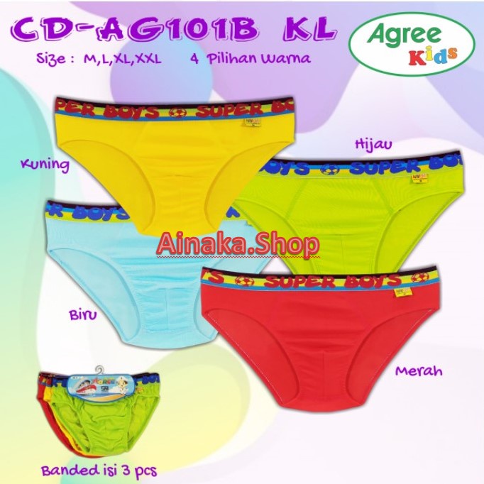 (3 pcs) AG101 AGREE Celana Dalam CD Anak Laki AG101