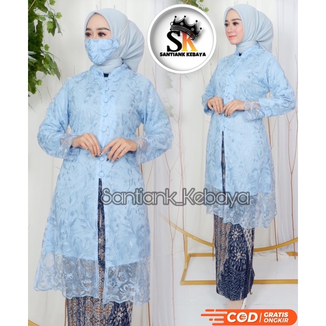 Setelan Kebaya Tunik Rok Batik Wisuda Modern Wanita Dress Kondangan Terbaru Outfit Pesta Kebaya Model Kancing