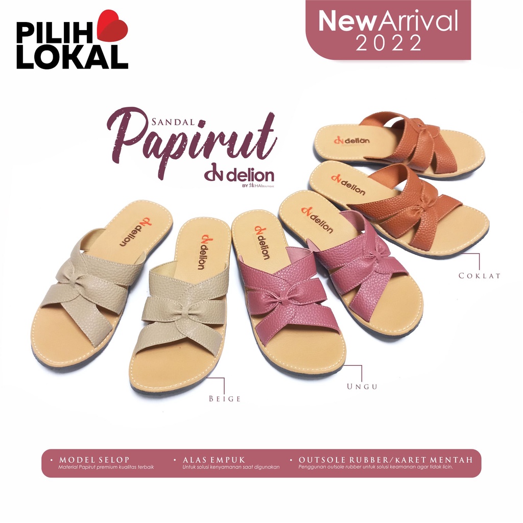 Sandal Sepatu Wanita Remaja Selop Papirut Murah Motif Kulit Jeruk Sol Karet Anti Licin Terbaru 2022 Casual Sehari Hari Sendal Slop Cewek Kekinian Warna Ungu Coklat Kokop Non Slip Sandak Pita Lucu Flat Slide Cewe Dewasa Teplek Jumbo Kasual Ibu Ibuk Grosir