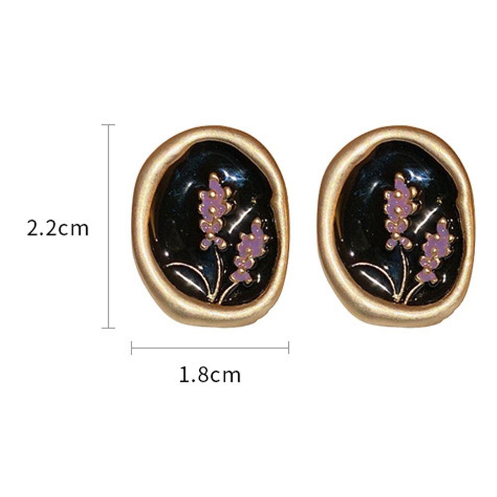 Needway Wanita Stud Anting Trendi Vintage Gaya Perancis Telinga Perhiasan Drip Minyak Tembaga Temperamen Menjuntai Drop Earrings