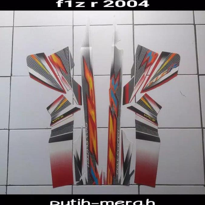 Striping sticker lis body yamaha f1zr fizr fiz r thn 2004 putih merah