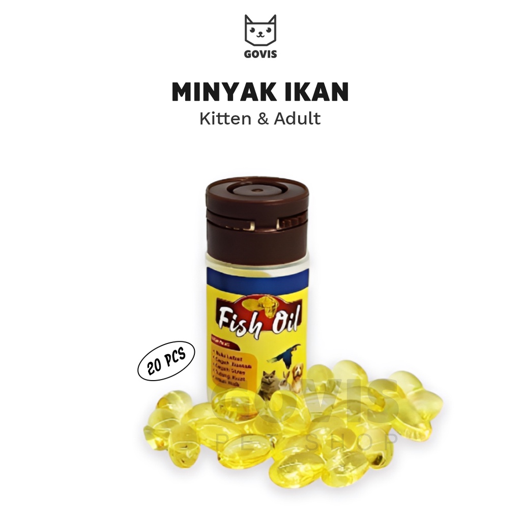 Govis Minyak Ikan Kucing Isi 20 Kapsul Vitamin Memelihara Kesehatan Hewan Anabul