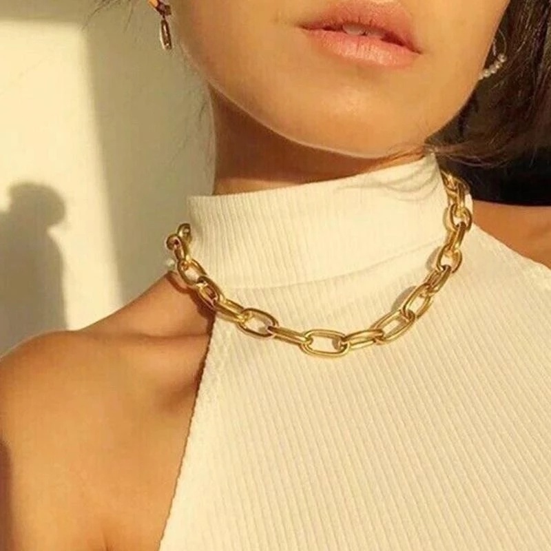 Kalung Choker Banyak Lapis Model Hollow Gaya Punk Untuk Wanita