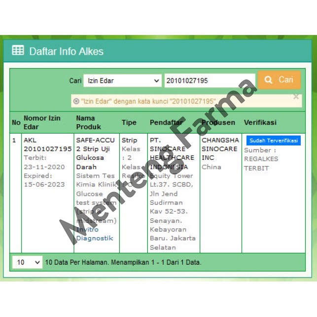 Sinocare Safe-Accu 2 Strip Uji Gula Darah 50 Pcs - Test Strip Gula Darah