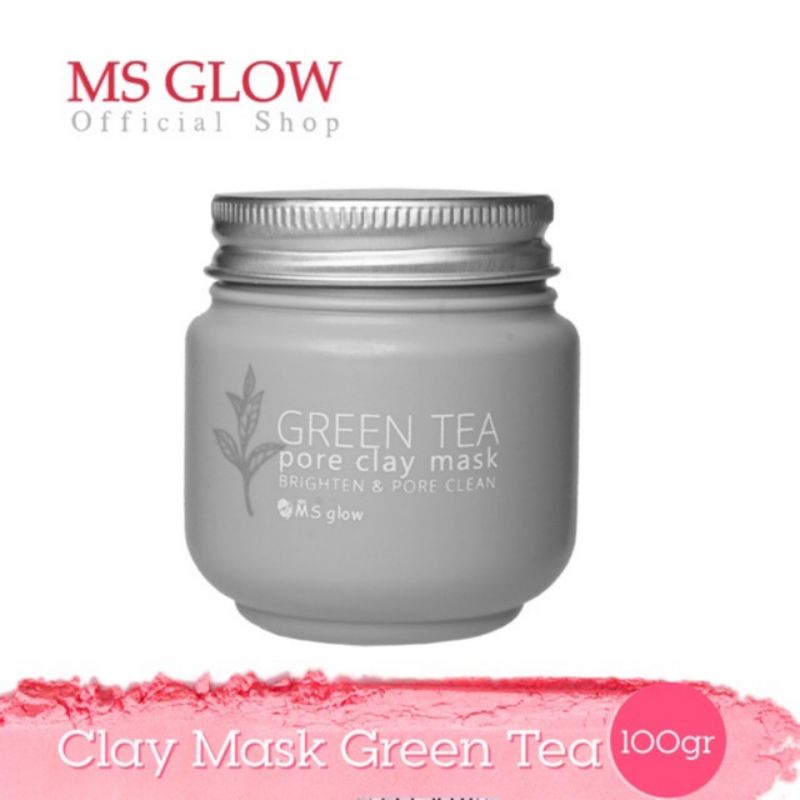 Green tea clay mask ms glow/ Charcoal clay mask ms glow masker wajah original bisa cod