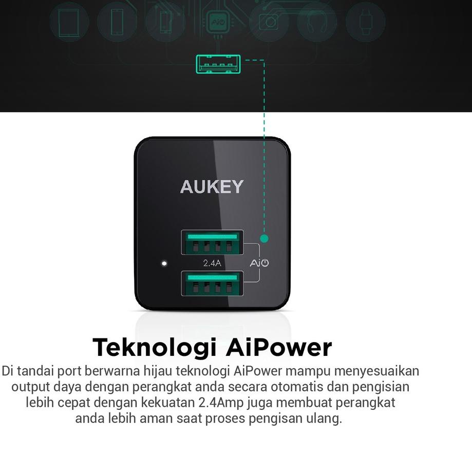 Recomended Aukey Charger PA-U32 2 Port 12W with AiQ - 500284