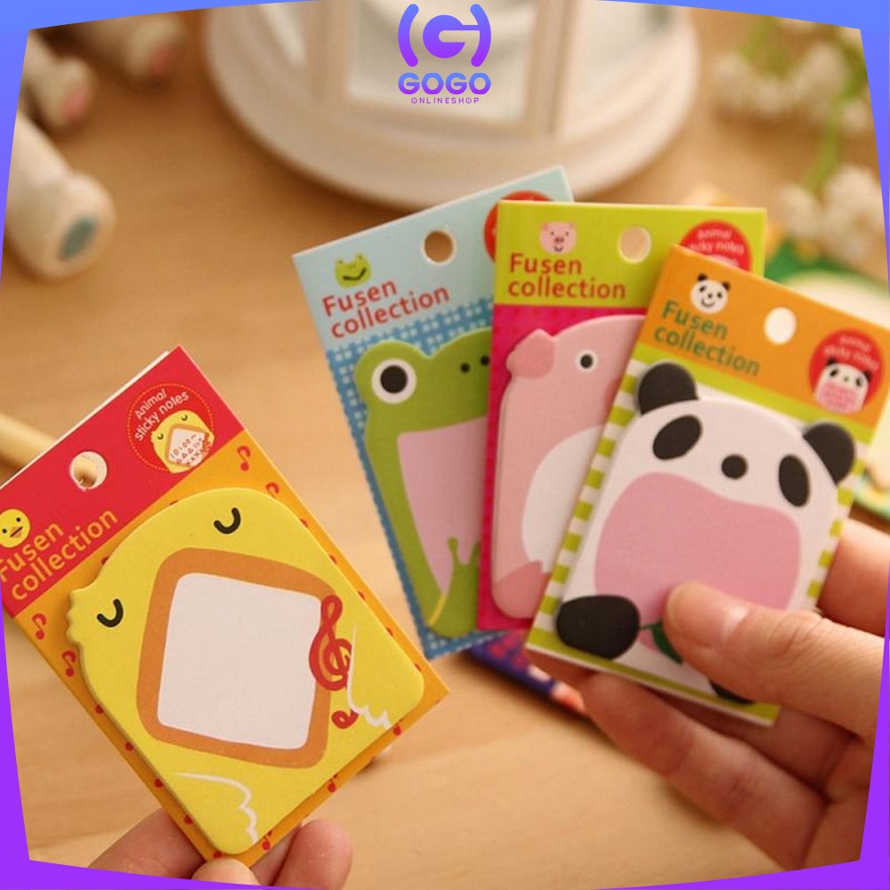 GOGO-A3 Sticky Notes Motif Binatang Tempelan Kertas Catatan Memo Note Karakter Animal Lucu Unik