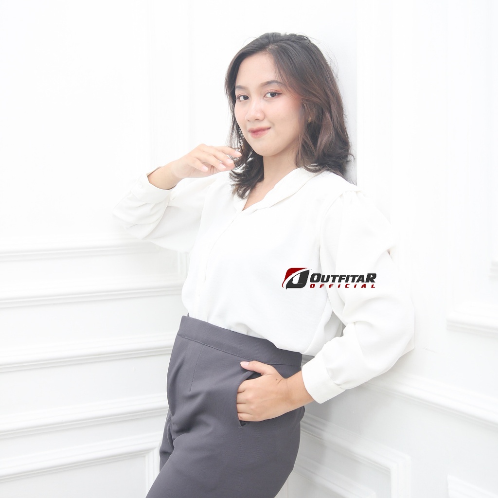 Celana Kulot Wanita HighWaist Celana Anti Kusut Rib Knit Lady Pants Premium