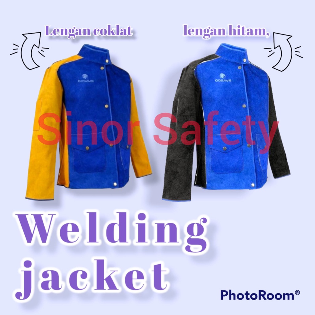 Jaket Las Full Kulit Leather Welding Jacket GOSAVE