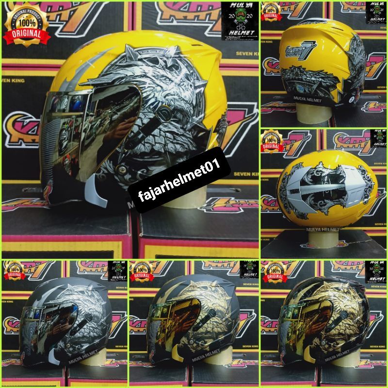 Helm KM 7 SEVENKING Helmet Double Visor Original SNI