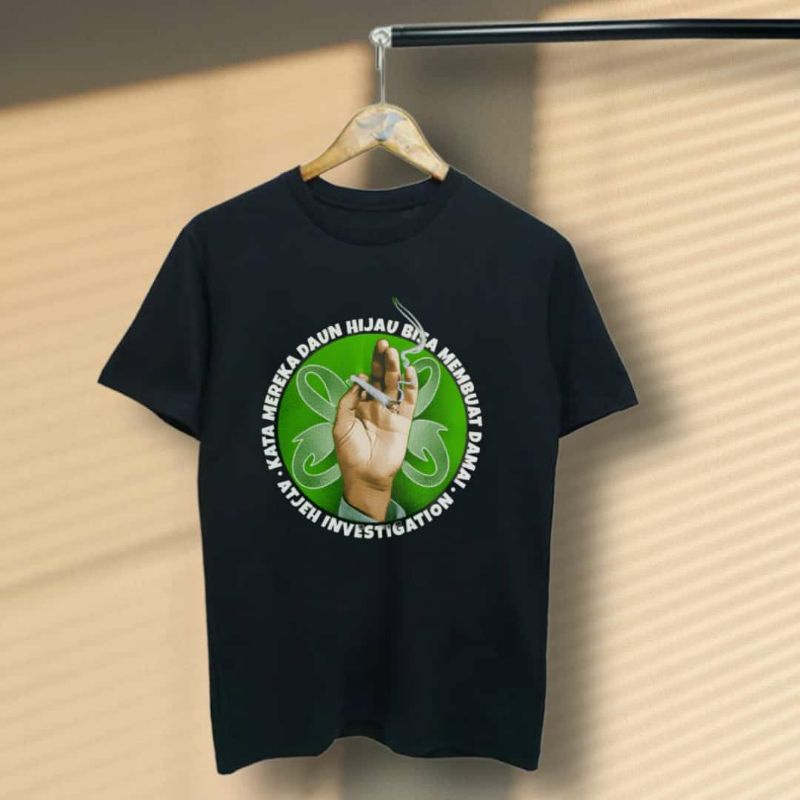 kaos slank - Tshirt slank - daun hijau - atjeh investigation - 4.20