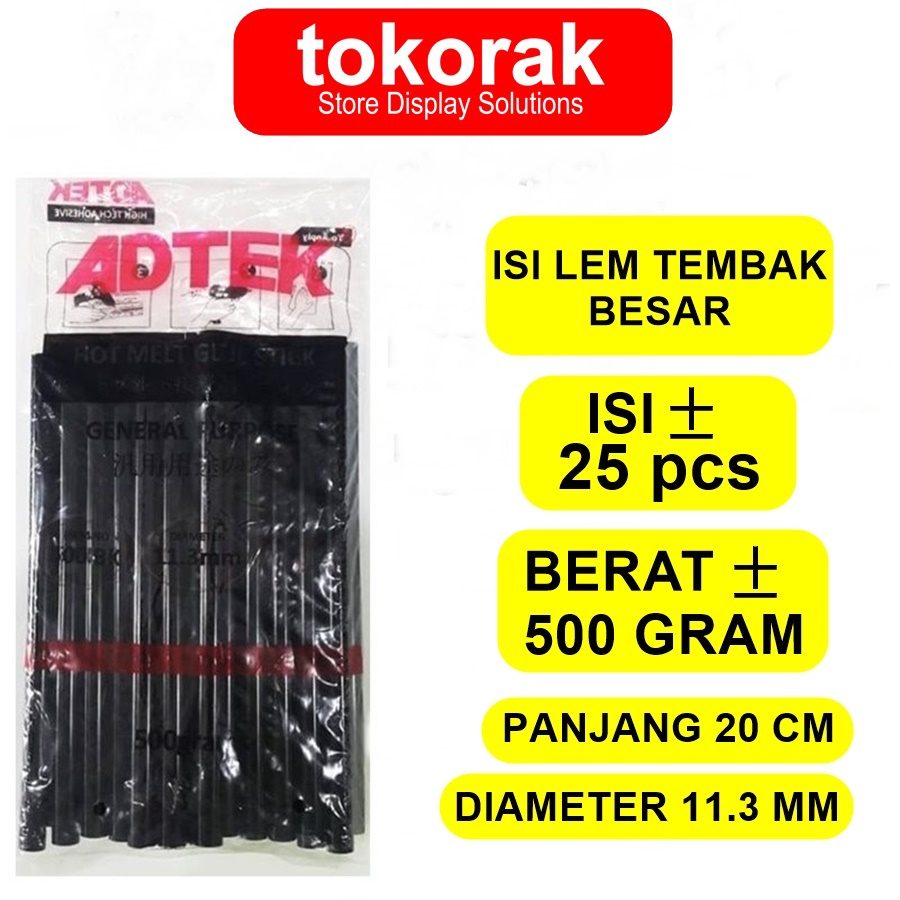 ISI LEM TEMBAK BESAR HITAM - GLUE STICK - REFILL LEM BAKAR - GLUE GUN