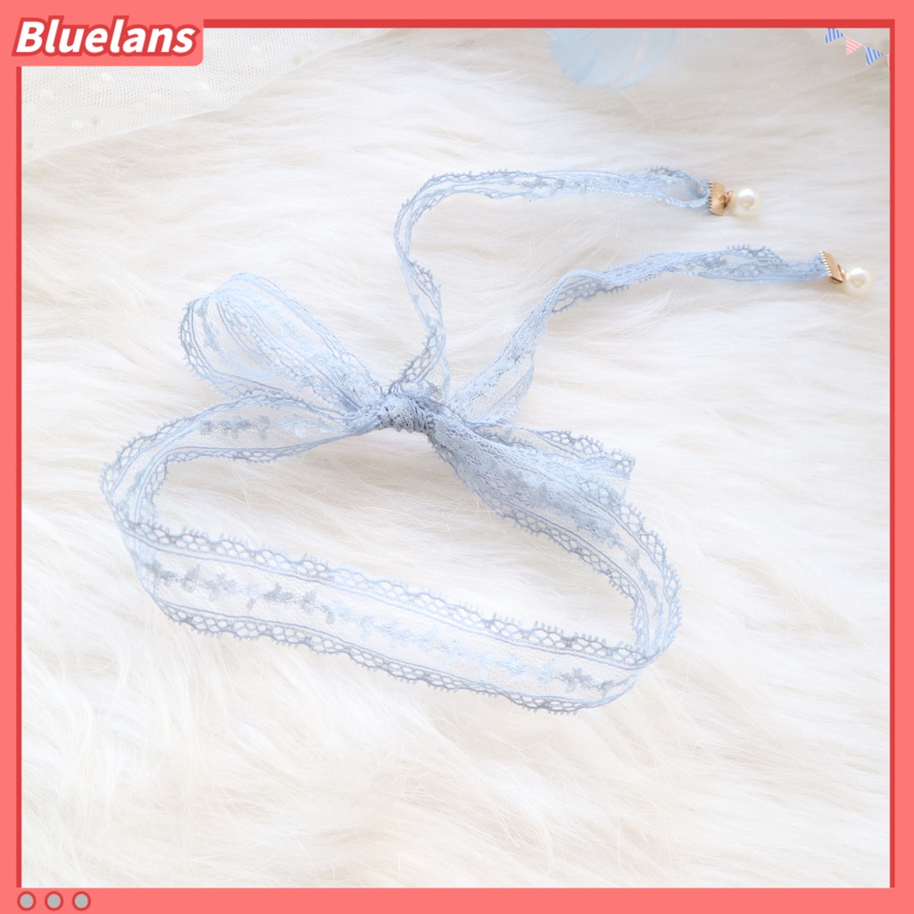 Bluelans Female Fashionable Necklace Fairy Lace Faux Pearl Choker Clavicle Chain Jewelry