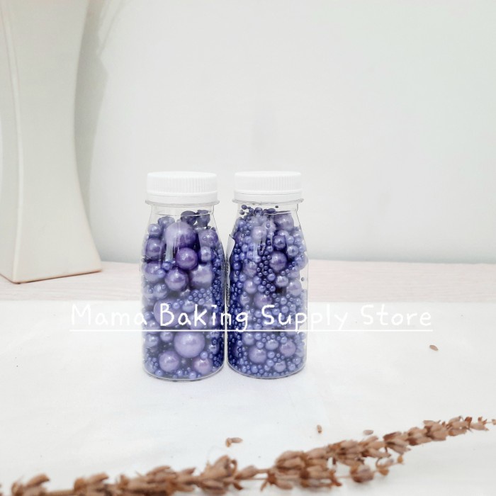 

Edible Sprinkle MIX PEARL PURPLE Mutiara Ungu Topping Decor -+50 g
