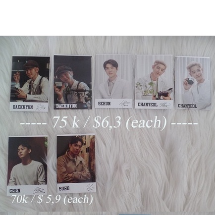 PHOTOCARD ACCORDIAN EXO BAEKHYUN CHANYEOL SEHUN CHEN SUHO OFFICIAL NATURE REPUBLIC NATREP