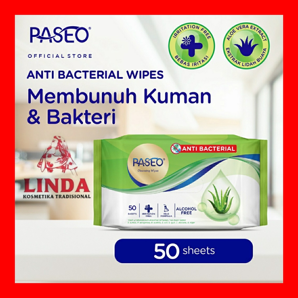 PASEO ANTIBACTERIAL TISU BASAH