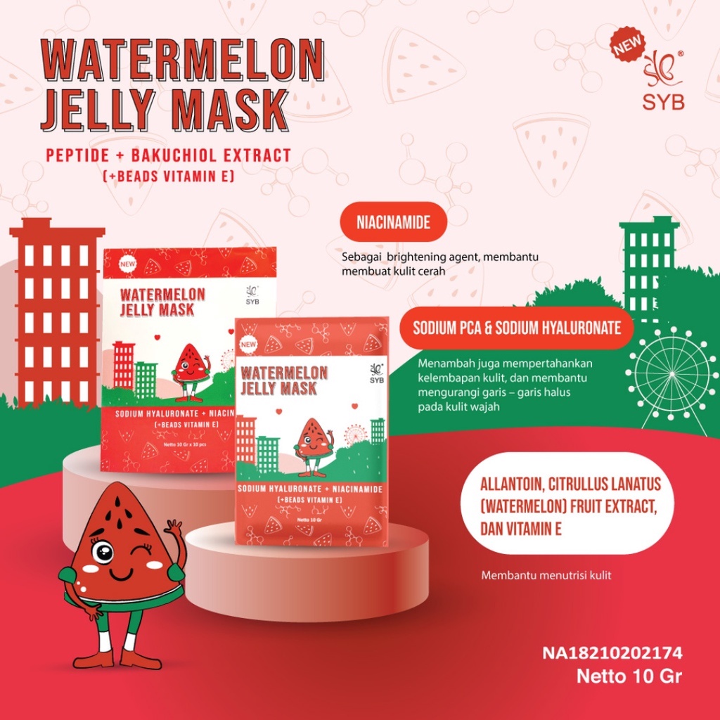 [ READY STOCK ] SYB Jelly Mask Blueberry NA Salmon Mugwort Watermelon Cucumber Original BPOM - Masker Pelembab Wajah