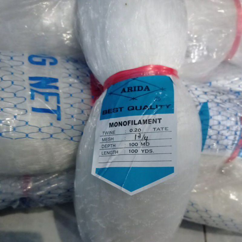 JARING IKAN ARIDA 0.20 1¾ 100MD/100YDS TATE JARING IKAN SENAR NELAYAN JARING ARIDA