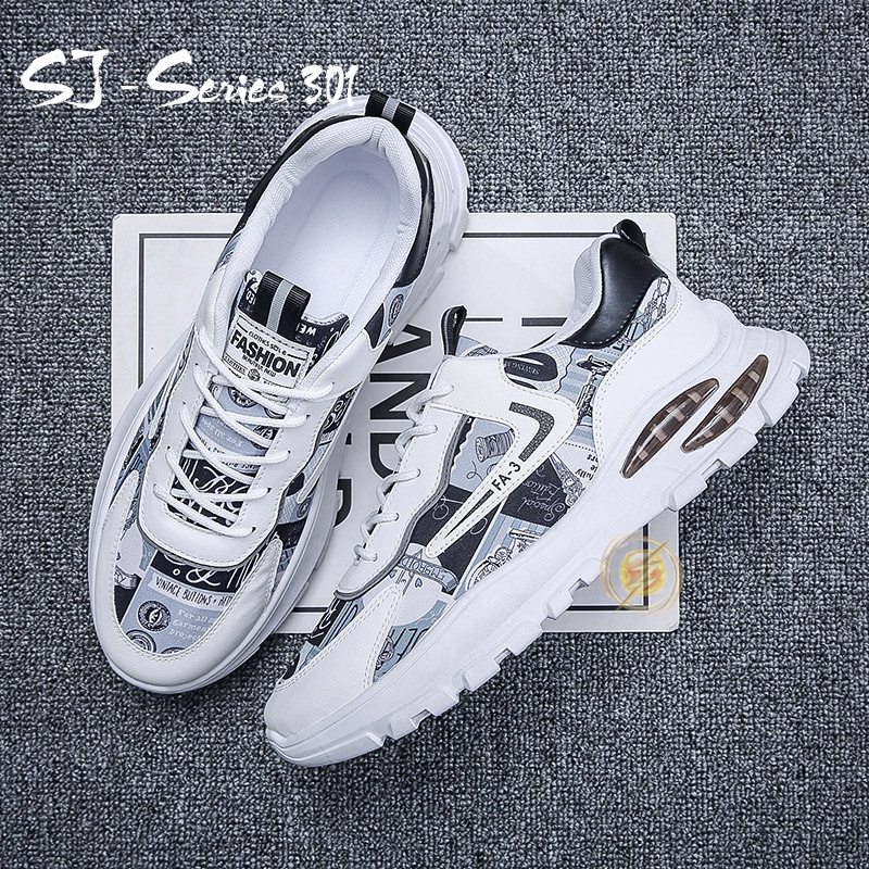 [JWALK] Sepatu Sneakers Pria Fashion Trendy Keren Nyaman Buat Jalan Kualitas Import Premium -301 GREY