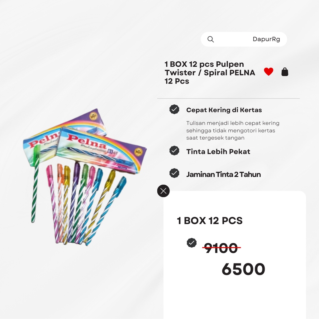 

Pulpen Lilin Twister Spiral Pelna Murah Hitam 1 Box 12 Pcs / Pulpen Pelana 1 Lusin / Pen Ulir / Pen Lilin Murah / Bolpoin Lilin Smooth Writing Souvenir Warna Warni Mirip Quantum