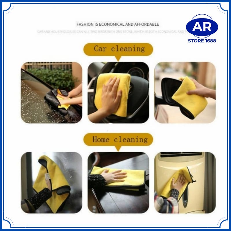 KAIN LAP MICROFIBER 400GSM 30X30CM KAIN LAP KUNING MOBIL MOTOR SERBAGUNA 2 SISI / OTOMOTIF TOWEL/kanebo