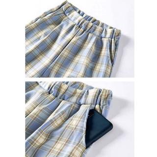 DF CPG280 Celana Panjang Wanita Motif Kotak - kotak Casual Tartan Plaid Long Pants Korean Fashion