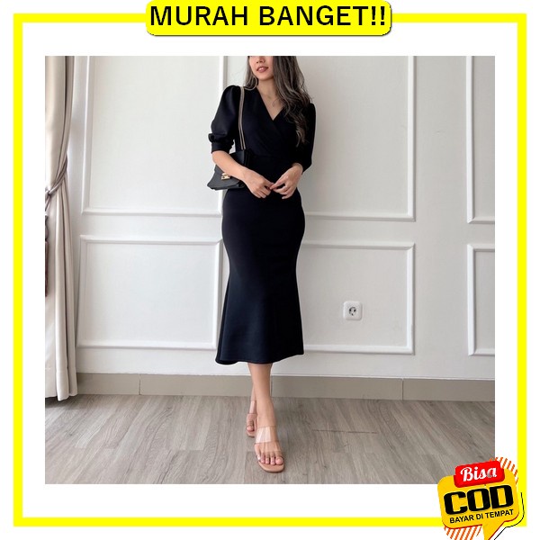 Dress Natal Remaja Wanita Kekinian Terbaru 2021 2022 Casual Polos Wine Herfit Beverly Dress / Dress 