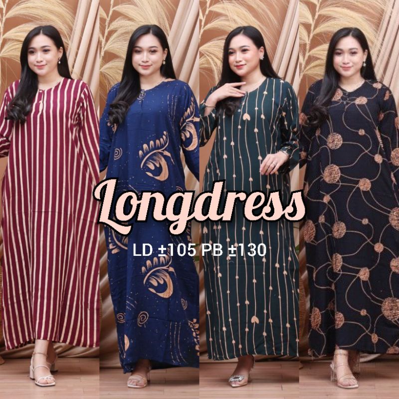 Daster Longdress Bisa Untuk Busui Bumil Kancing Depan Lengan Panjang Motif Batik Kekinian