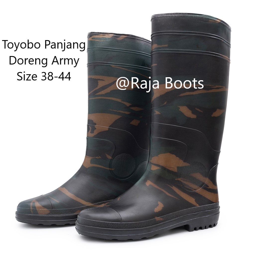 Toyobo Boots &amp; MaxSafe Boots Panjang Doreng Army
