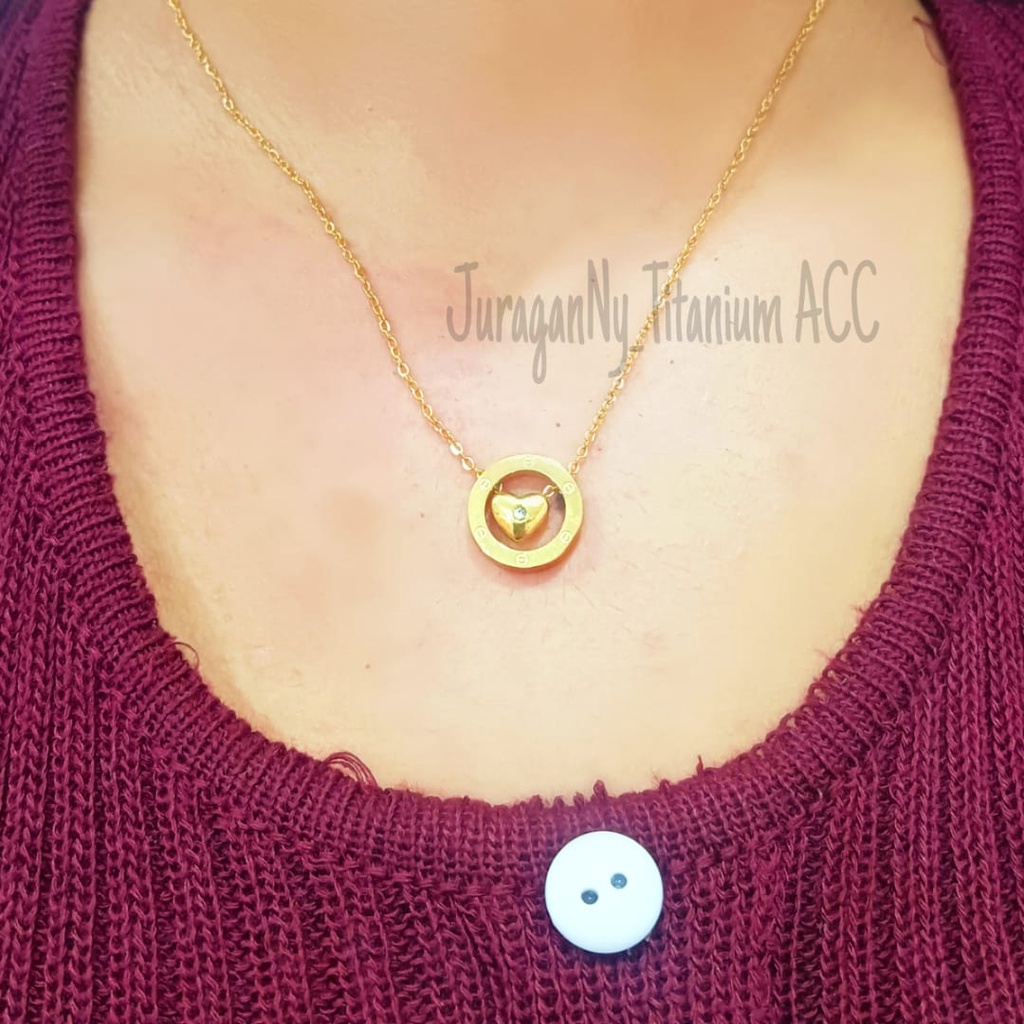 KALUNG TITANIUM LOVE ASHIONABLE MEWAH ANTI KARAT&amp;ANTI LUNTUR