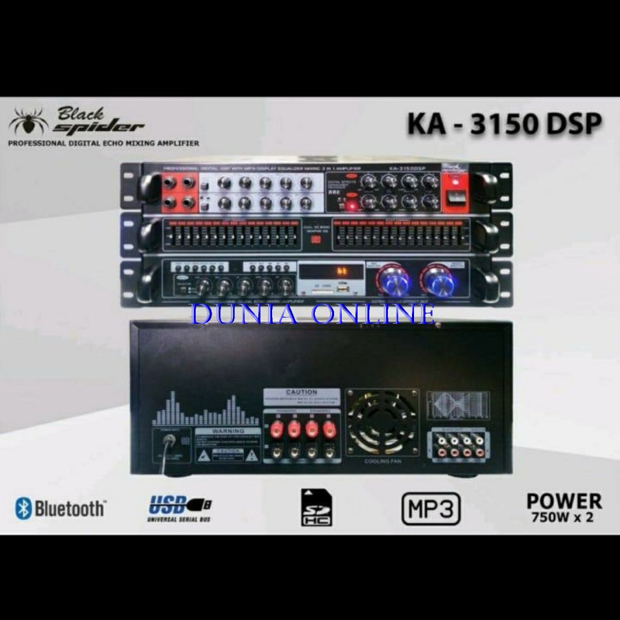 AMPLIFIER KARAOKE BLACKSPIDER KA 3150 DSP AMPLI BLACK SPIDER KA3150DSP