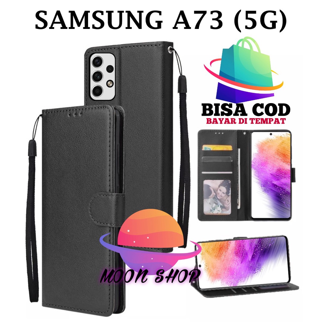 SAMSUNG A73 (5G) FLIP LEATHER CASE PREMIUM-FLIP WALLET CASE KULIT UNTUK SAMSUNG A73 (5G) - CASING DO