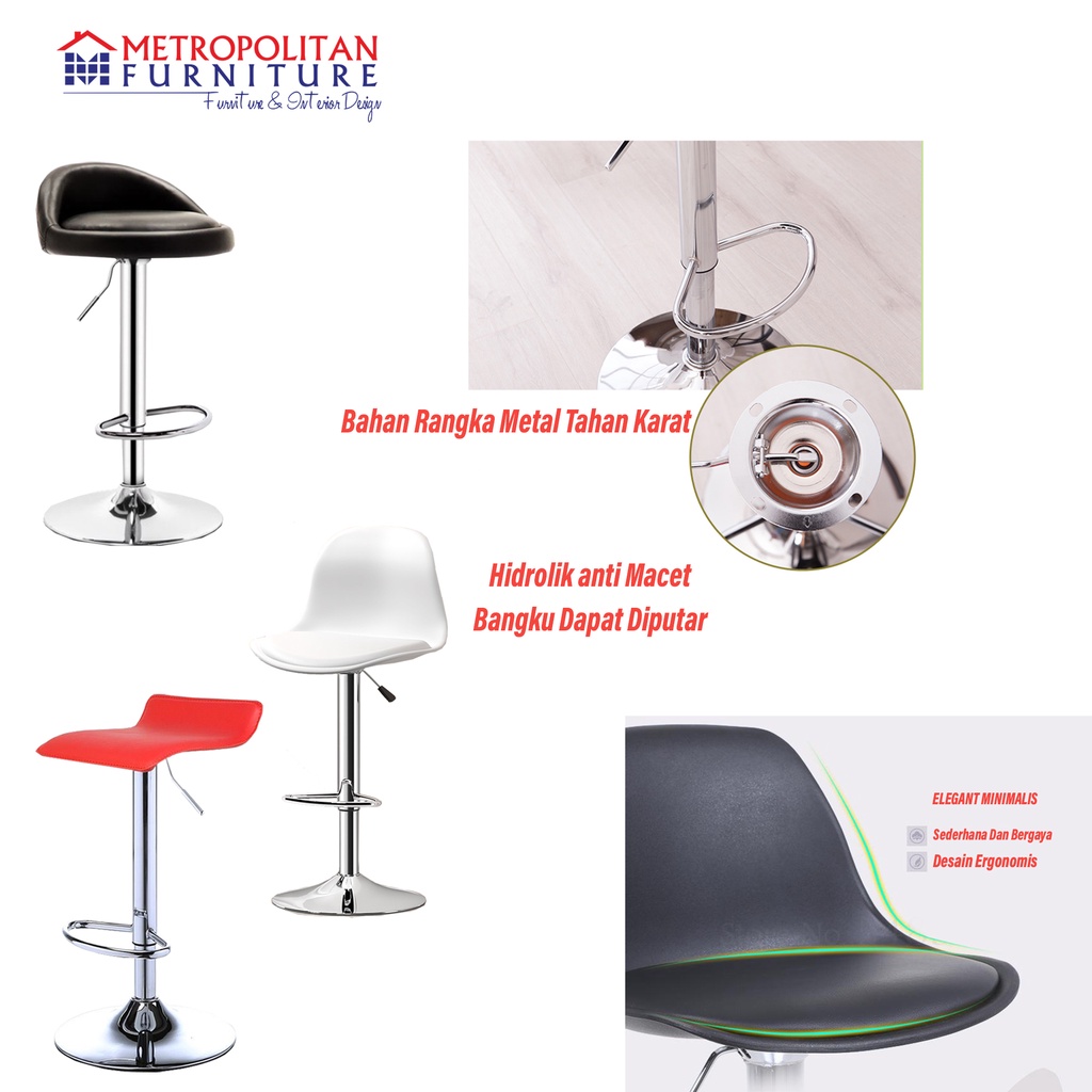 Kursi Bar Hidrolik / Kursi Bar Hydraulic Bar Stool Bangku Cafe Makan