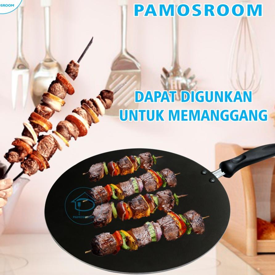 11.11 Fasion sale Pamosroom Satay Pan 28Cm Teflon Kebab Wajan Crepes Panggangan Roti Gas Maxim Maspi