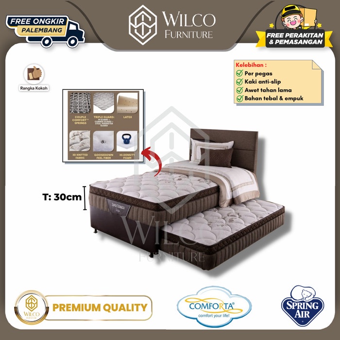 Bed Sorong Comforta 2in1 / Kasur Springbed Super Teenager Comforta - Fullset 90x200