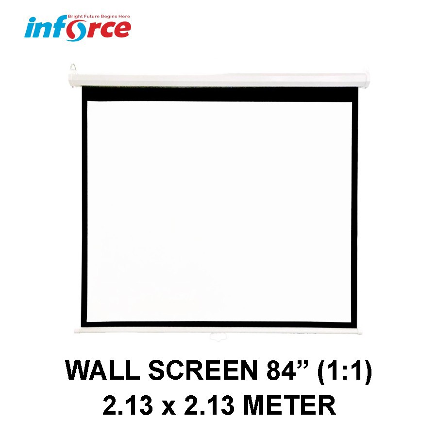 WALL SCREEN PROJECTOR INFORCE GANTUNG 84&quot; LAYAR PROYEKTOR 84 INCI GANTUNG MANUAL