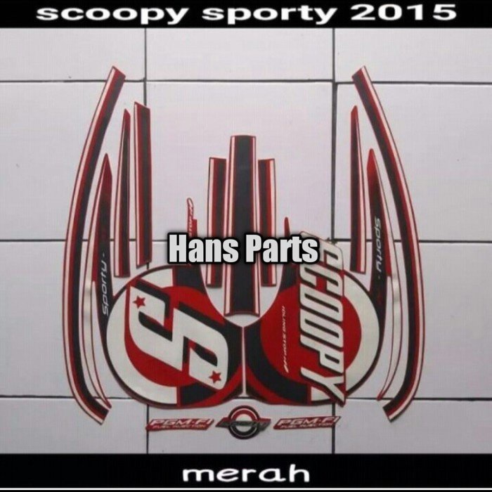 STRIPING HONDA SCOOPY FI 2015 MERAH