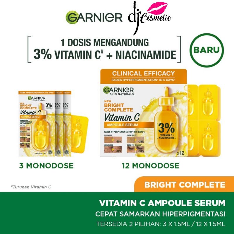 Garnier Bright Complete Vitamin C Ampoule Serum 3 Monodose | 12 Monodose