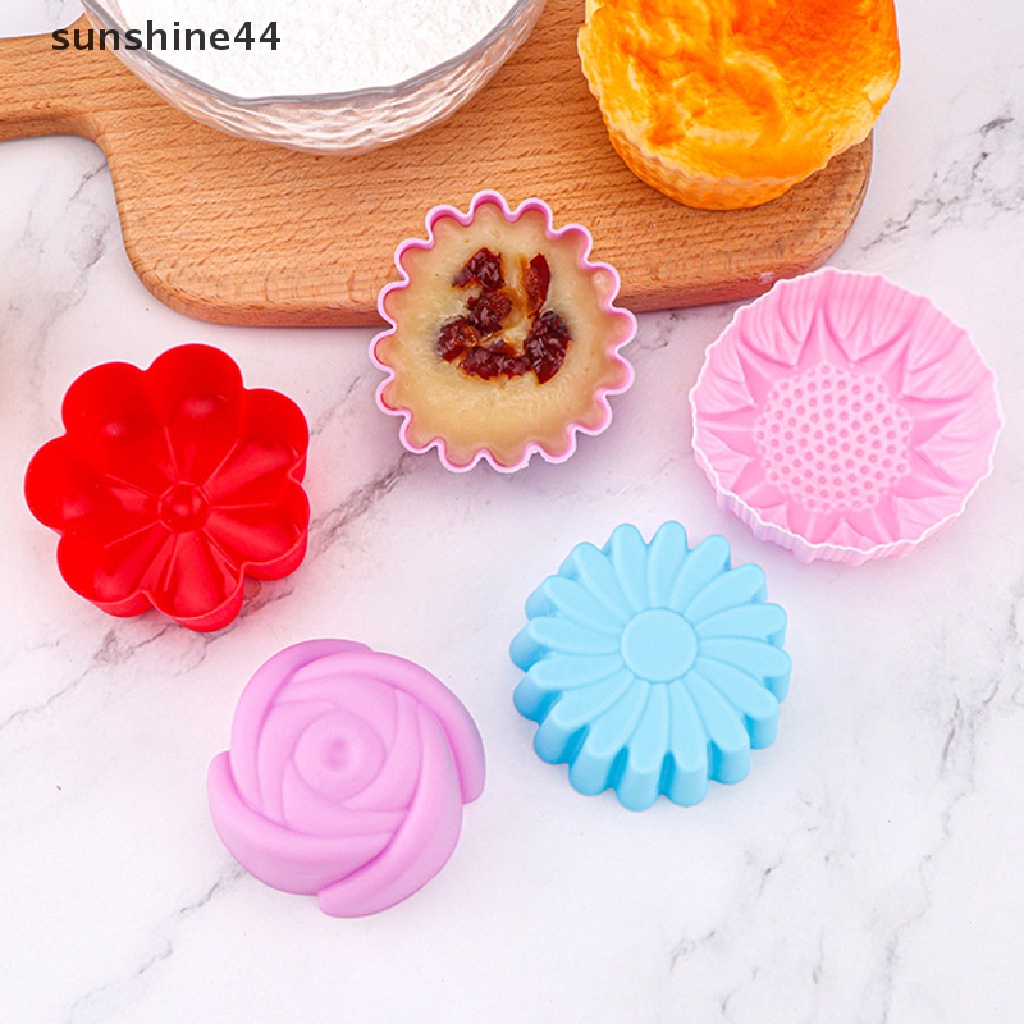 Sunshine 6pcs / set Cetakan Cupcake / Muffin DIY Bahan Silikon