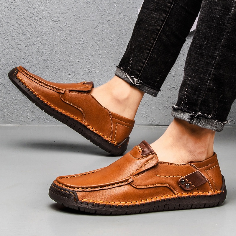 PREMIUM Klasik Import Kulit Asli Sepatu Pantofel Pria Formal Kerja Kantor Casual Loafer Cowok Lentur Ringan Handmade Keren 225