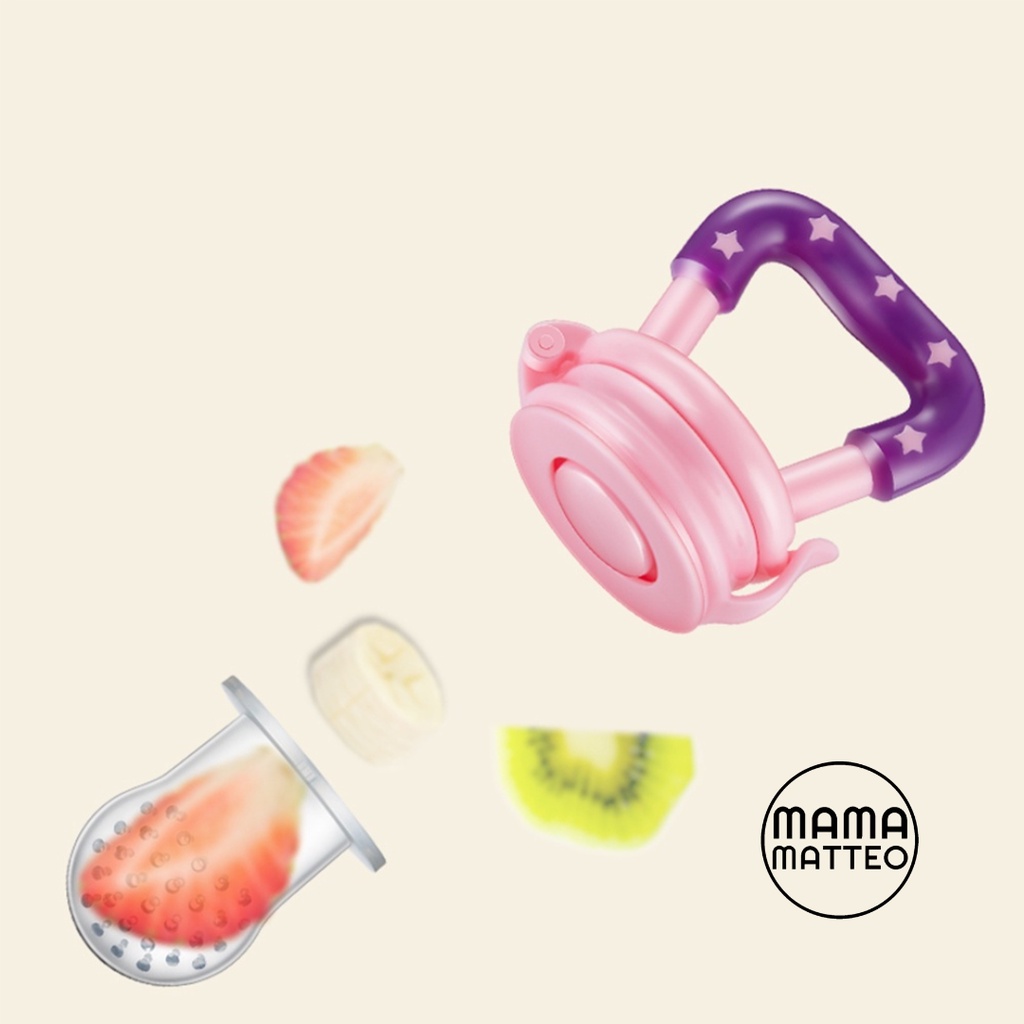 Empeng Dot Buah Bayi Usia 6-9 Bulan / Food Fruit Feeder / Teether Buah Gigitan Bayi Warna Biru Pink Kuning Hijau